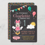 Minnie Mouse Birthday Chalkboard 1st Birthday Invitation<br><div class="desc">Invite all your family and friends to your child's Minnie Mouse themed 1st Birthday Party with these chalkboard birthday invitations. Personalize by adding your party details.</div>