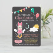 Minnie Mouse Birthday Chalkboard 3rd Birthday Invitation (Standing Front)
