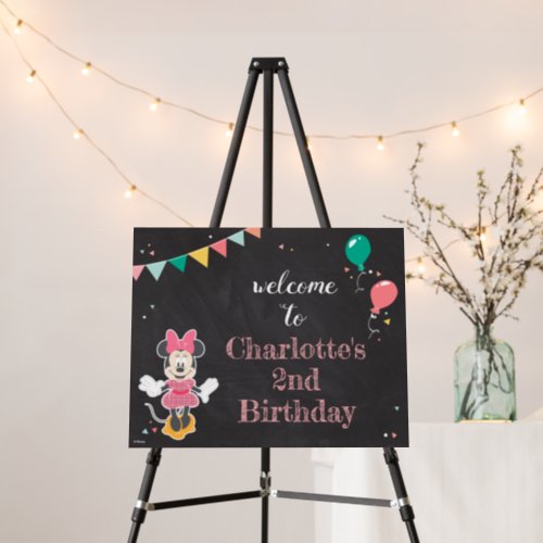 Minnie Mouse Birthday Chalkboard Birthday Welcome Foam Board