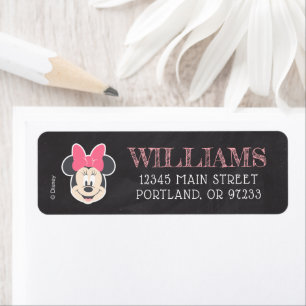 Minnie Mouse Birthday Chalkboard Label