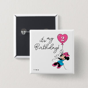 Minnie Mouse Birthday Girl Button