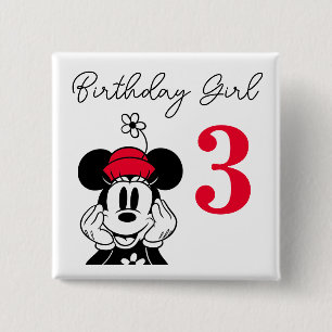 Minnie Mouse Birthday Girl  Button