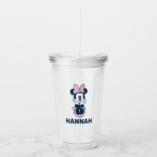Minnie Mouse  Blue  Pink Birthday Party Favor Acrylic Tumbler