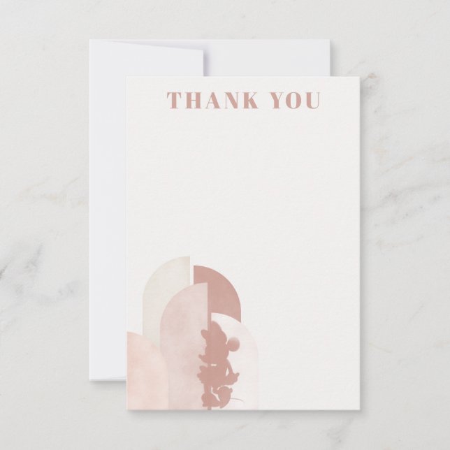  Minnie Mouse Boho Birthday  Thank You Card (Front)