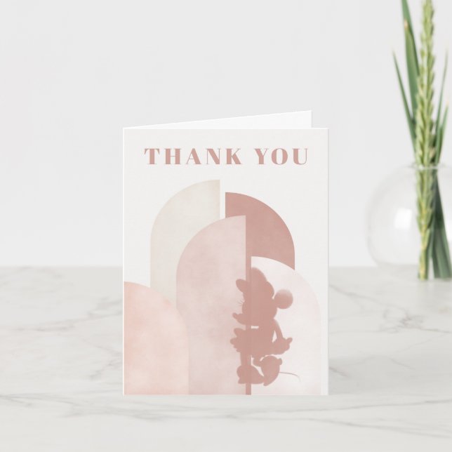 Minnie Mouse Boho Birthday  Thank You Card (Front)