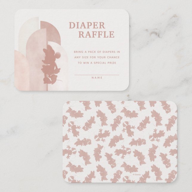 Minnie Mouse Boho Diaper Raffle Insert Card (Front/Back)