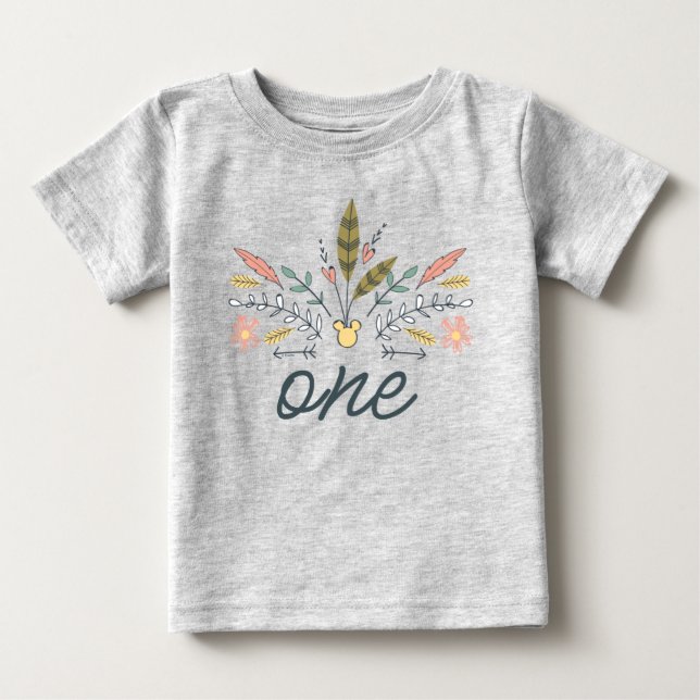 Minnie Mouse Boho Festival Birthday Baby T-Shirt (Front)