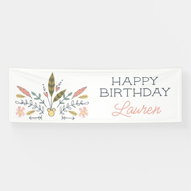 Minnie Mouse Boho Festival Birthday Banner (Horizontal)