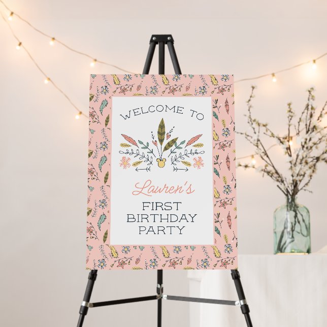 Minnie Mouse Boho Festival Birthday Foam Board (In Situ (Stand))