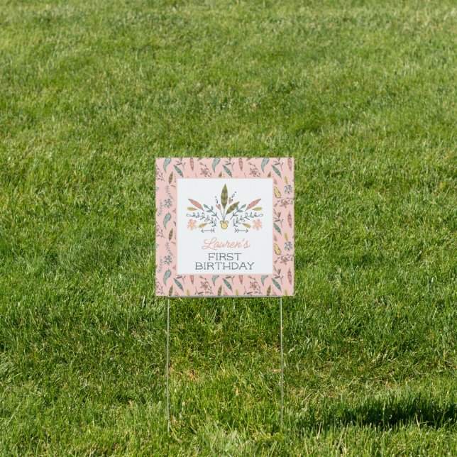Minnie Mouse Boho Festival Birthday Sign (Insitu)
