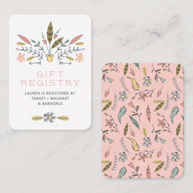 Minnie Mouse Boho Festival | Gift Registry Place Card (Front/Back)