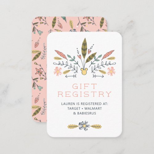 Minnie Mouse Boho Festival  Gift Registry Place Card