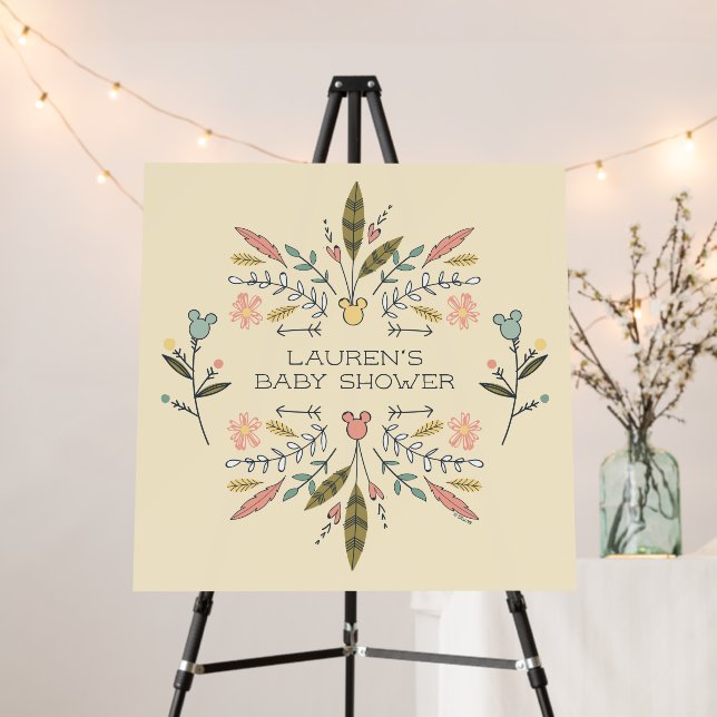 Minnie Mouse Boho Festival Girl Baby Shower Foam Board (In Situ (Stand))