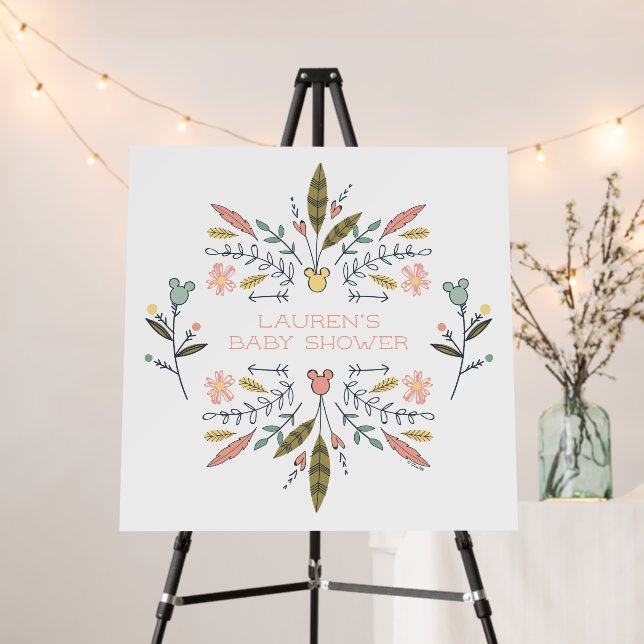 Minnie Mouse Boho Festival Girl Baby Shower Foam Board (In Situ (Stand))