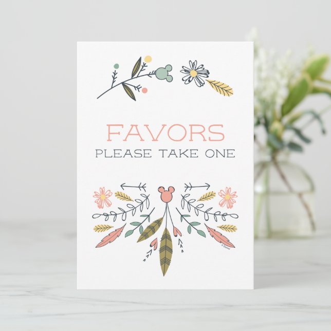 Minnie Mouse Boho Festival Girl Baby Shower Invitation (Standing Front)