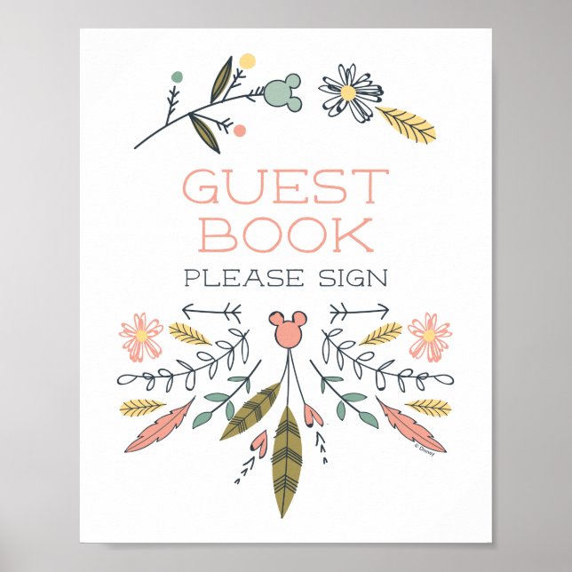 Minnie Mouse Boho Festival Girl Baby Shower Poster (Front)