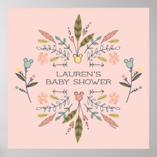 Minnie Mouse Boho Festival Girl Baby Shower Poster