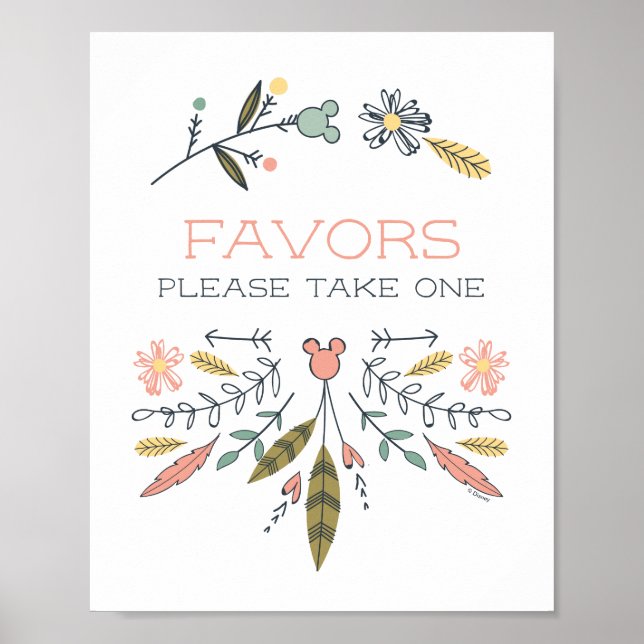 Minnie Mouse Boho Festival Girl Baby Shower Poster (Front)