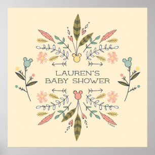 Minnie Mouse Boho Festival Girl Baby Shower Poster