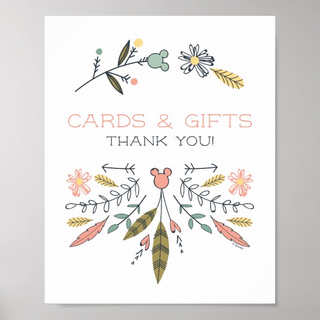 Minnie Mouse Boho Festival Girl Baby Shower Poster (Front)