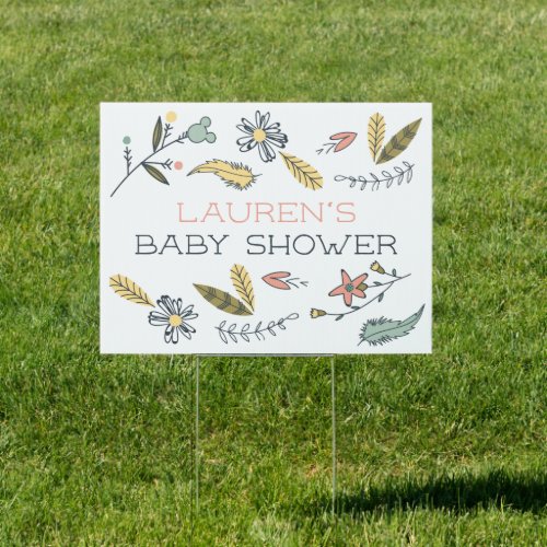 Minnie Mouse Boho Festival Girl Baby Shower Sign
