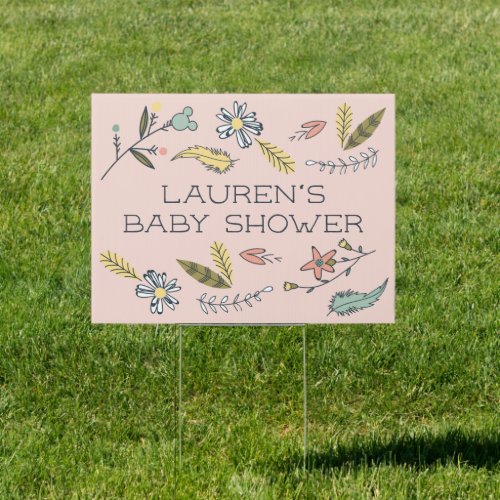 Minnie Mouse Boho Festival Girl Baby Shower Sign