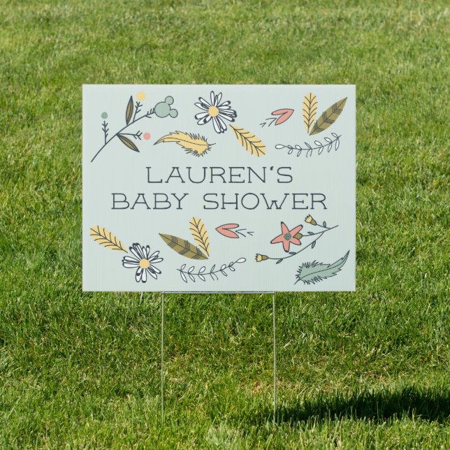 Minnie Mouse Boho Festival Girl Baby Shower Sign (Insitu)