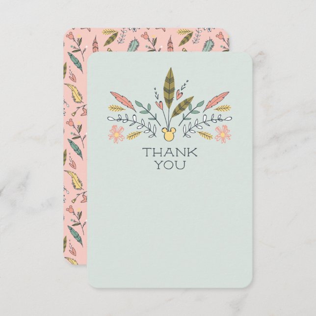 Minnie Mouse Boho Festival Shower Thank You (Front/Back)