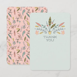 Minnie Mouse Boho Festival Shower Thank You Card