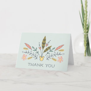 Minnie Mouse Boho Festival Shower Thank You Card
