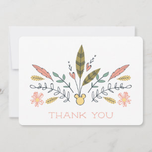 Minnie Mouse Boho Festival Shower Thank You Card