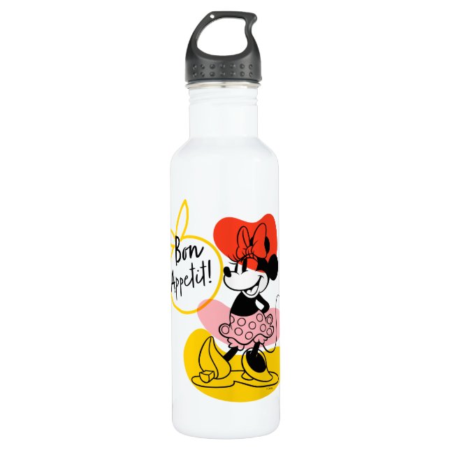 Minnie Mouse | Bon Appetit! Stainless Steel Water Bottle (Front)