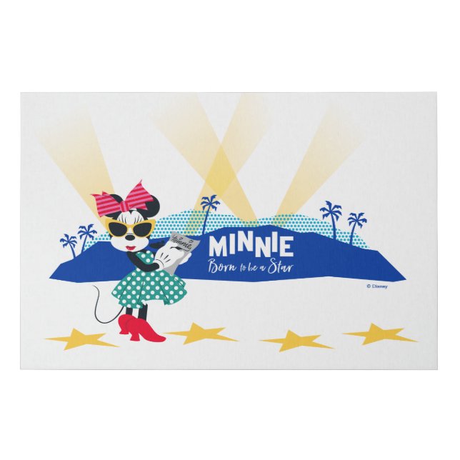 Minnie Mouse | Born to be a Star Faux Canvas Print (Front)