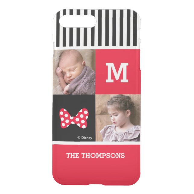 Minnie Mouse Bow | Add Photos & Monogram Uncommon iPhone Case (Back)