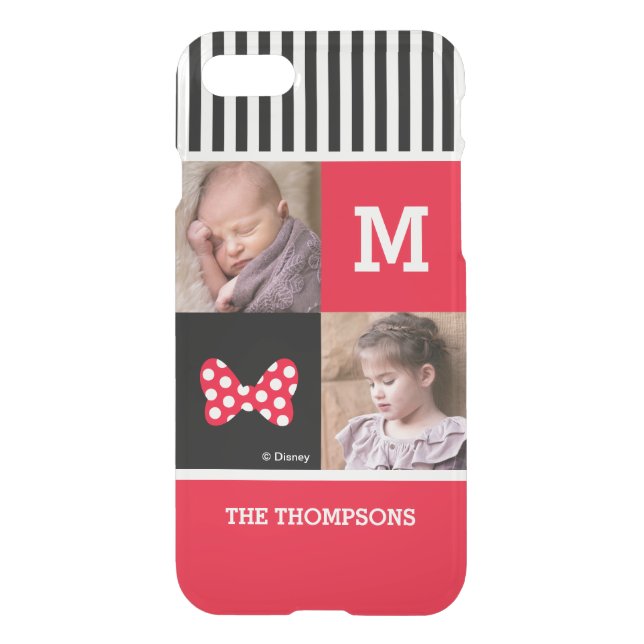 Minnie Mouse Bow | Add Photos & Monogram Uncommon iPhone Case (Back)