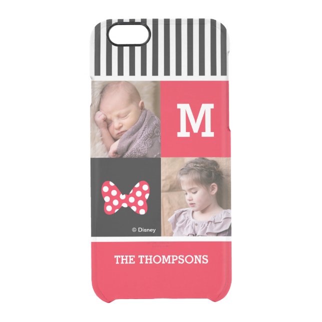 Minnie Mouse Bow | Add Photos & Monogram Uncommon iPhone Case (Back)
