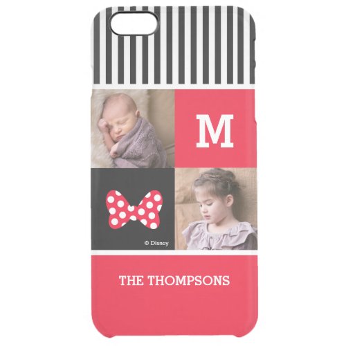 Minnie Mouse Bow  Add Photos  Monogram Clear iPhone 6 Plus Case