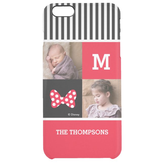 Minnie Mouse Bow | Add Photos & Monogram Uncommon iPhone Case (Back)