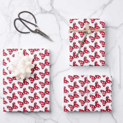 Minnie Mouse Bow Birthday Pattern  Wrapping Paper Sheets