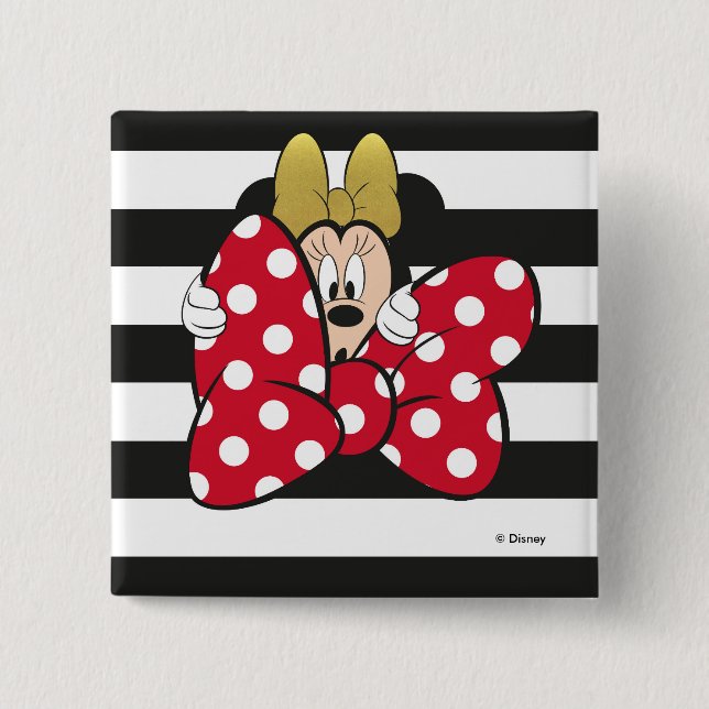 Minnie Mouse | Bow Tie Pinback Button (Front)