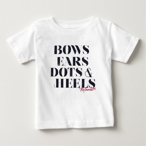 Minnie Mouse  Bows Ears Dots  Heels 2 Baby T_Shirt