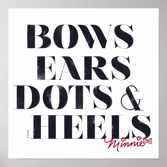 Minnie Mouse | Bows Ears Dots & Heels 3 Poster (Front)