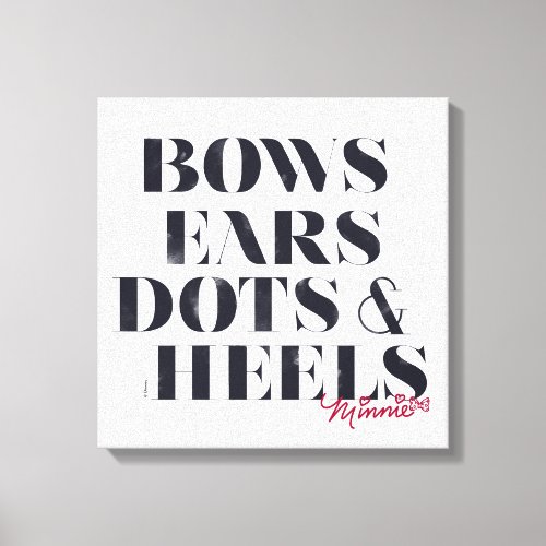 Minnie Mouse  Bows Ears Dots  Heels 4 Canvas Print