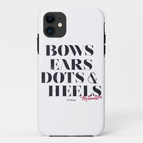 Minnie Mouse  Bows Ears Dots  Heels iPhone 11 Case