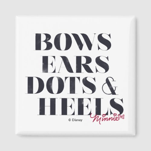 Minnie Mouse  Bows Ears Dots  Heels Magnet