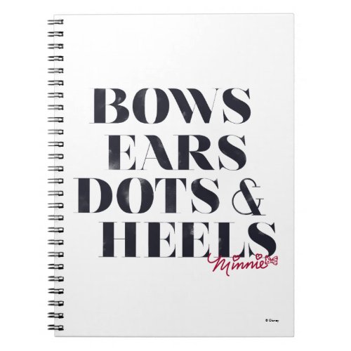 Minnie Mouse  Bows Ears Dots  Heels Notebook
