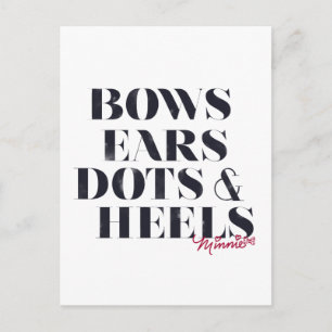 Minnie Mouse Bows Ears Dots & Heels Postcard
