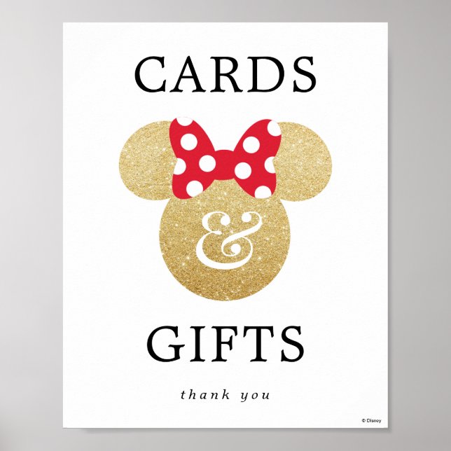 Minnie Mouse | Bridal Shower Cards & Gifts Poster (Front)