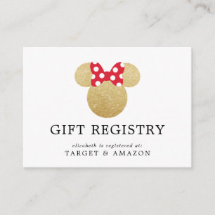Minnie Mouse   Bridal Shower Gift Registry Enclosure Card