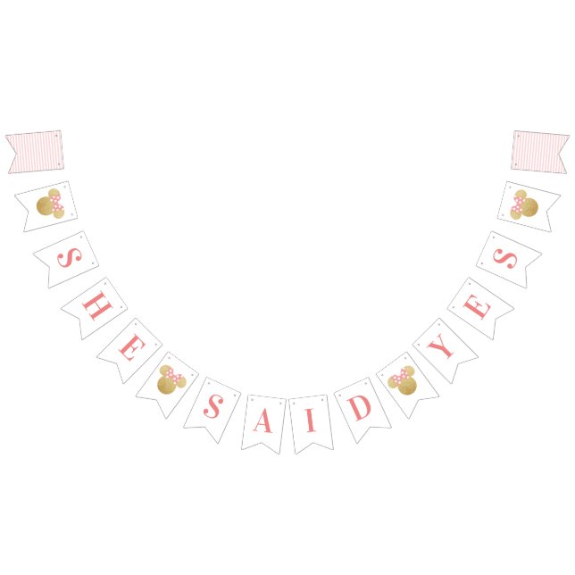 Minnie Mouse Bridal Shower | She Said Yes Bunting Flags (All)